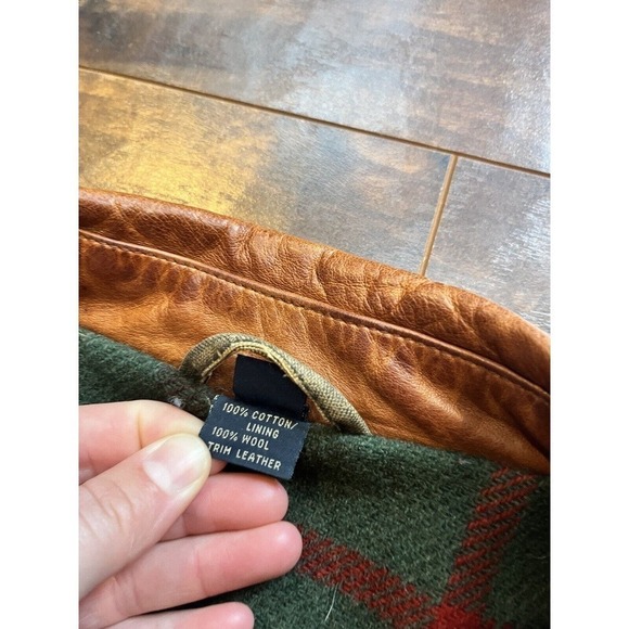 Vintage Willis & Geiger Wool Lined Hunting Chore Pocket Leather Trim Jacket L - Picture 9 of 13